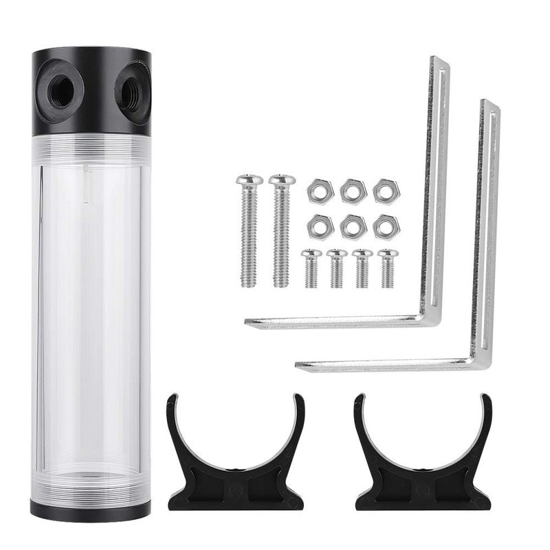 Serounder Water Cooling Reservoir, PC Water Reservoir 190mm*50mm Diameter G1/4'' POM Cylindrical CPU Water Cooler Reservoir System Heat Sink Kit Cooling Acrylic Water Reservoir for PC - Image 1